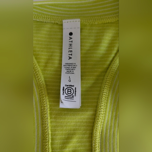 Athleta Seamless Stretchy Line Yellow Race Back Size L Like A New! - Picture 6 of 7